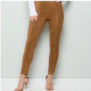 Zac and Rachel suede camel coloured pants